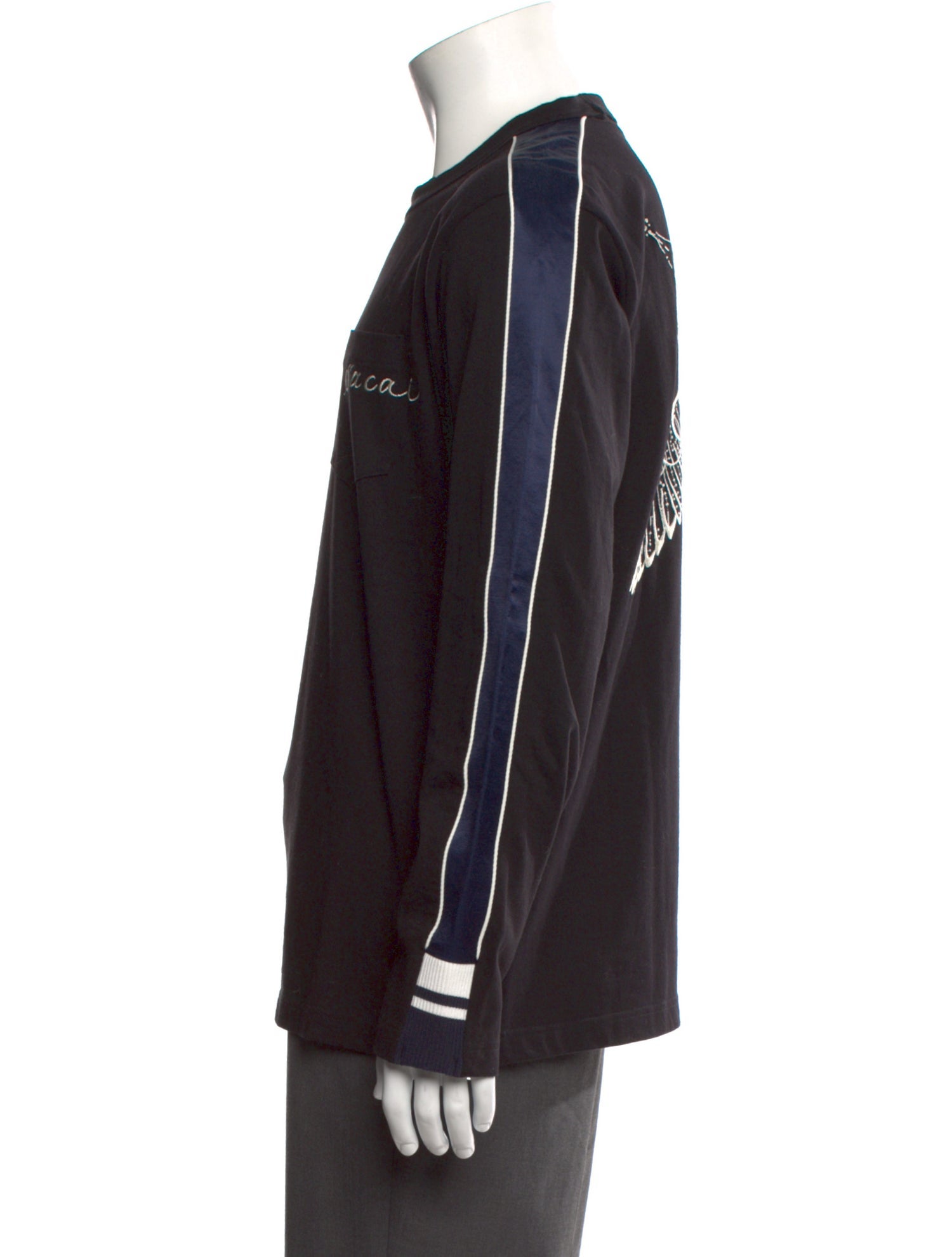 Sacai Colorblock Pattern Crew Neck Pullover