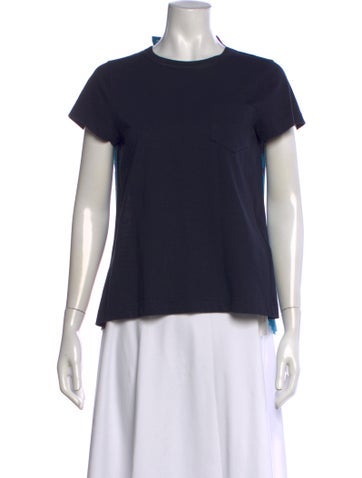 Pre-owned Sacai Crew Neck Short Sleeve T-shirt In Blue