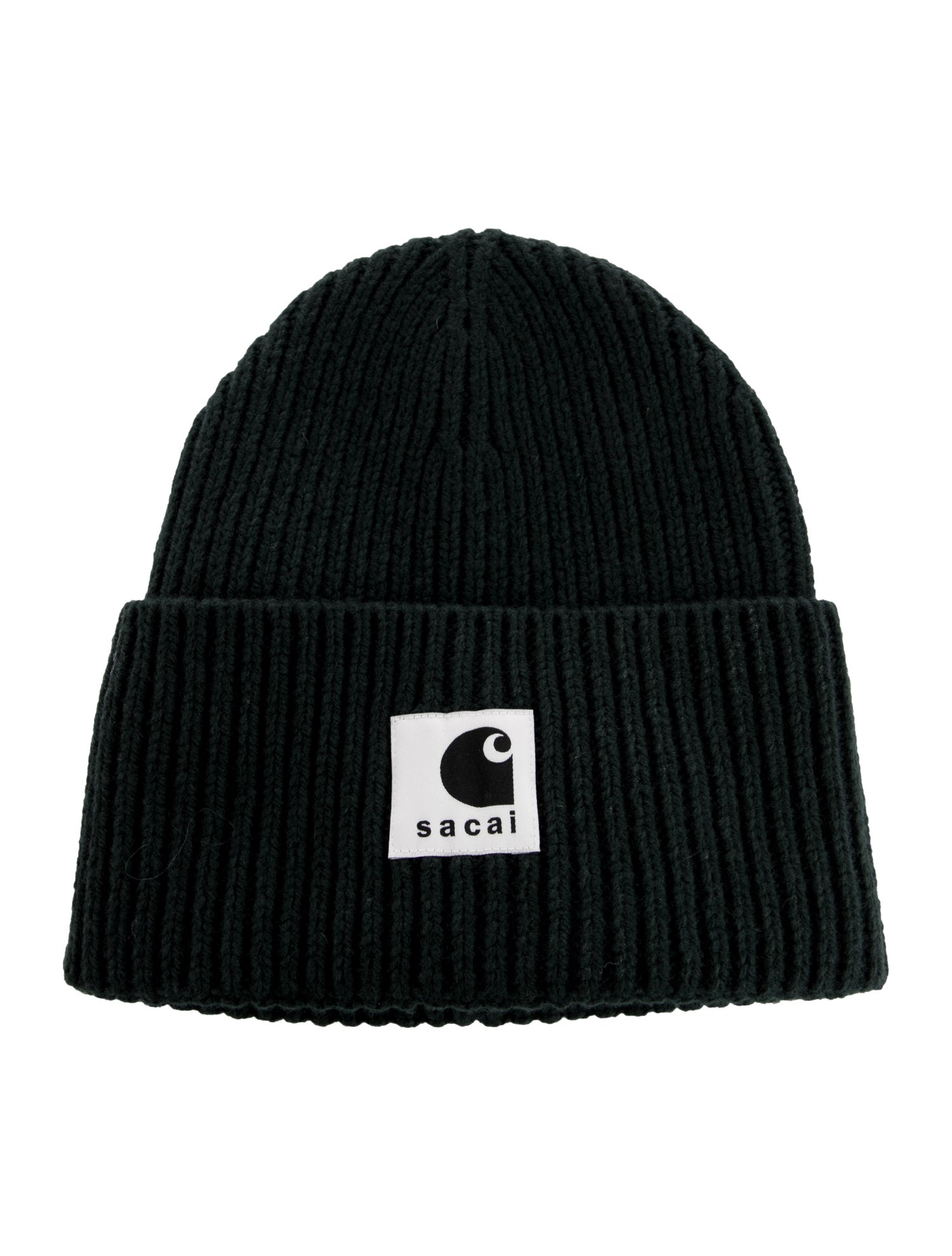 Sacai Embroidered Wool Knit Beanie Hat