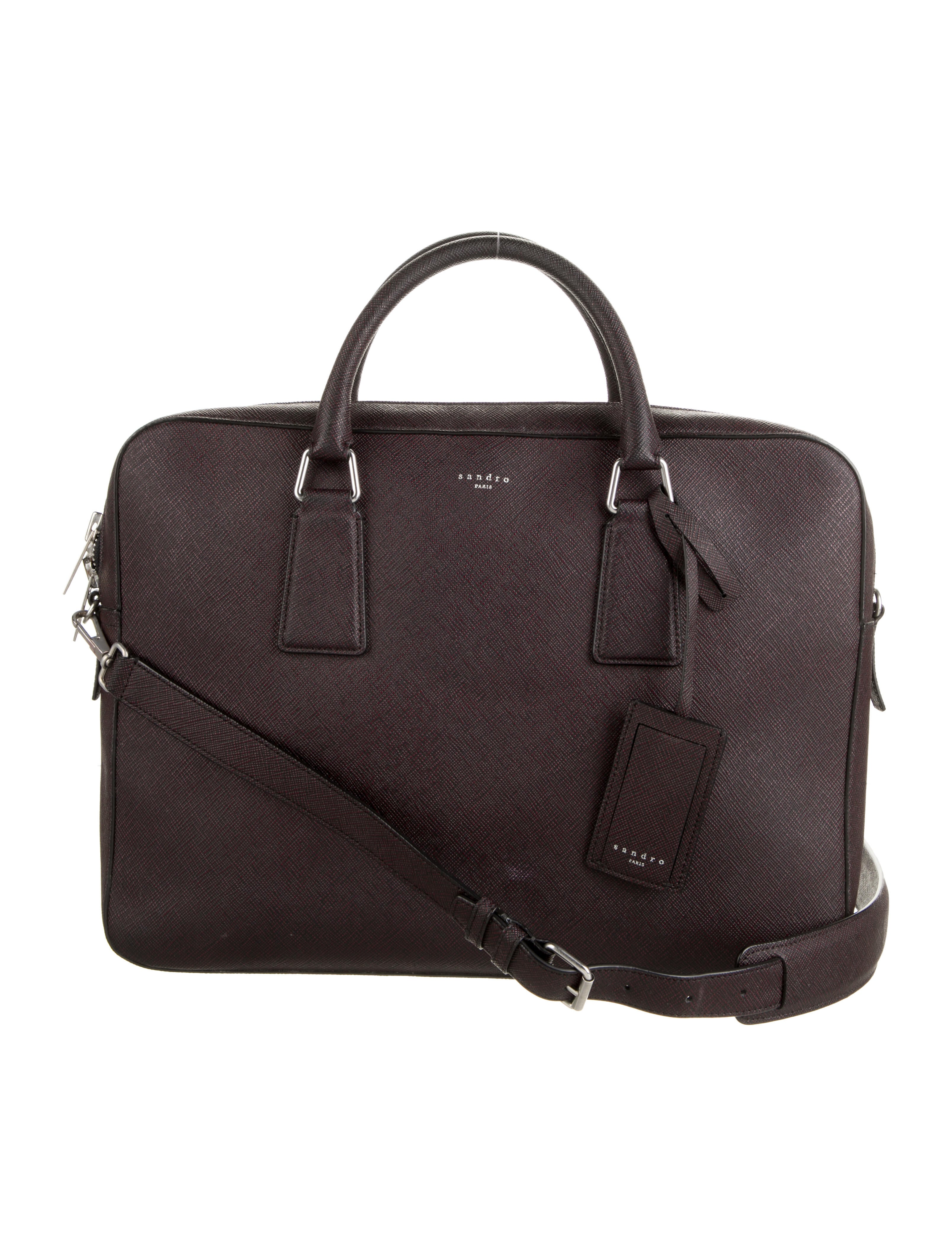Sandro Leather Briefcase Purple Shoulder Bags, Handbags WS2113791