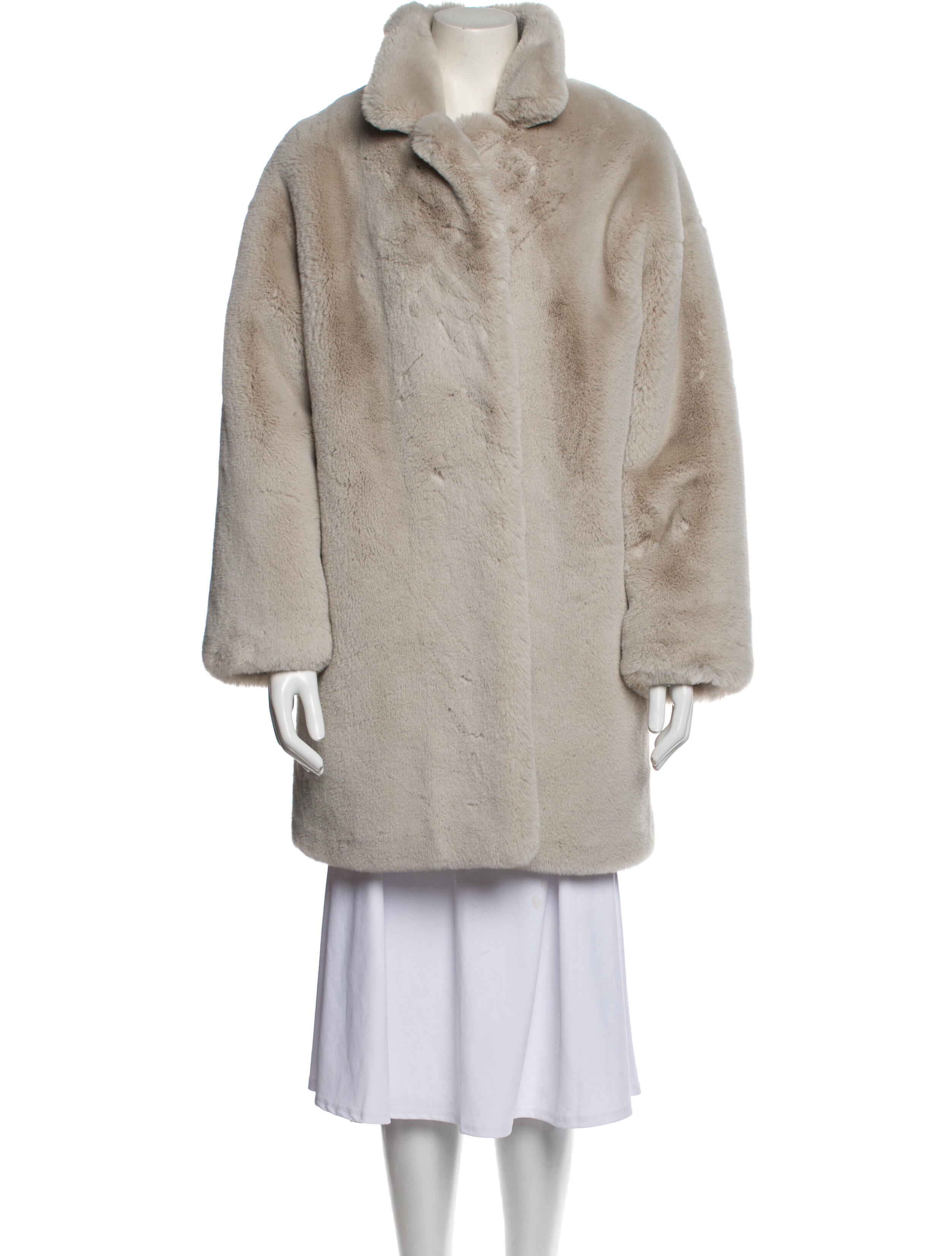 Sandro Faux Fur Coat Grey Coats, Clothing WS2120141 The RealReal