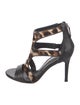 Sandro Leather Animal Print Gladiator Sandals