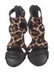 Sandro Leather Animal Print Gladiator Sandals