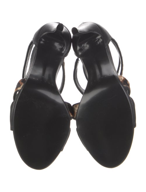 Sandro Leather Animal Print Gladiator Sandals