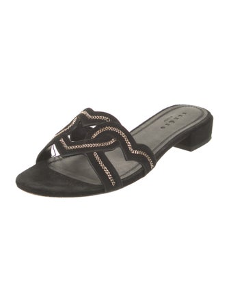 Sandro Suede Printed Slides