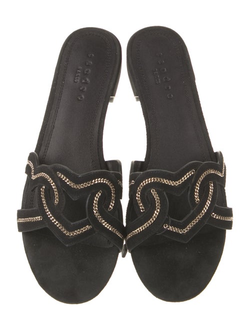 Sandro Suede Printed Slides
