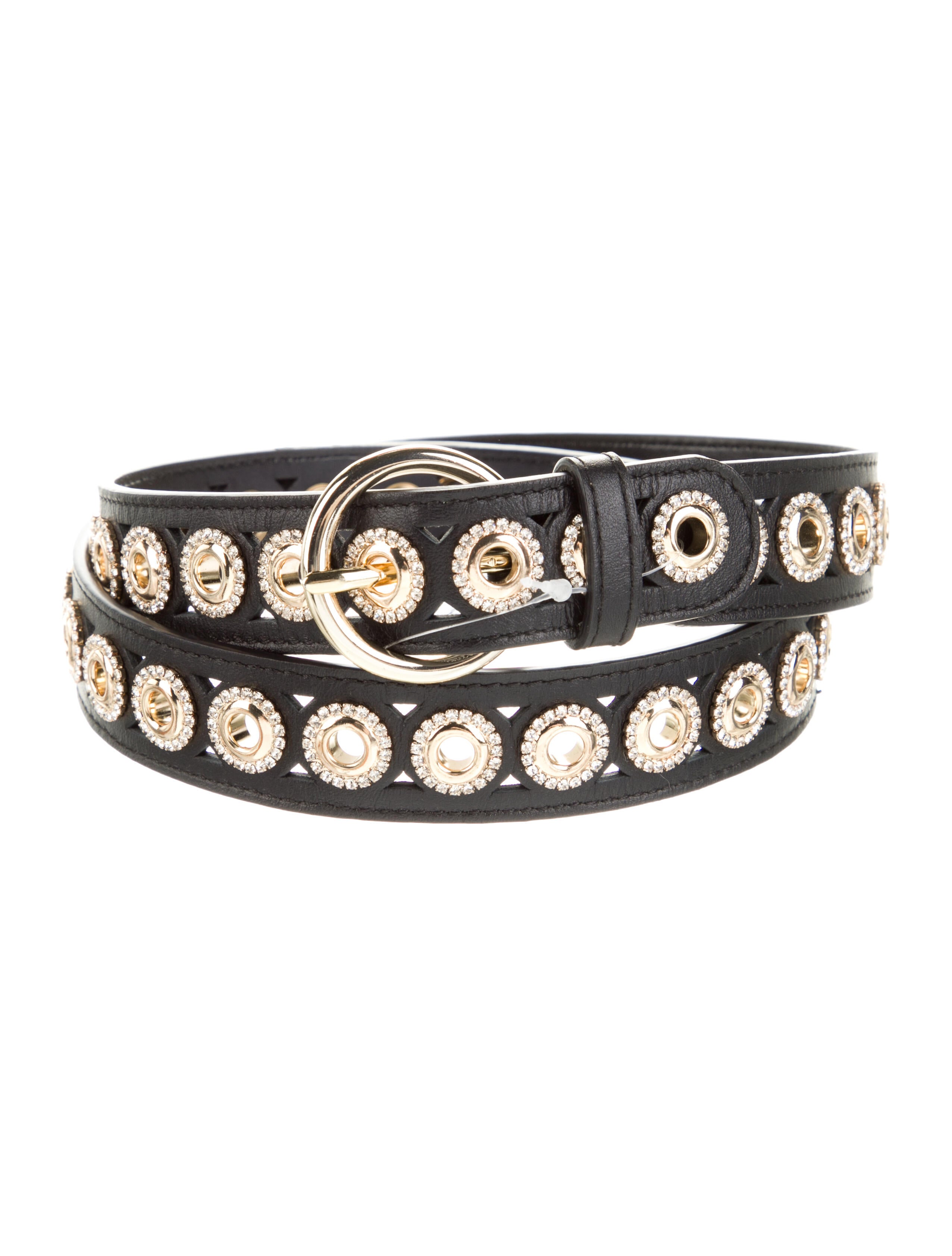 NEW WITH TAGS Sandro leather belt with eyelets and rhinestones NEW WITH TAGS Sandro leather belt with circles and... | Depop main image 4