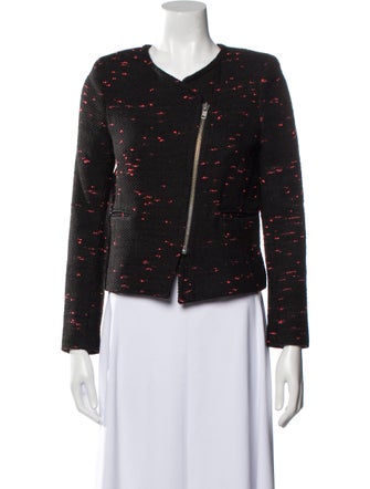 Sandro Tweed Pattern Biker Jacket