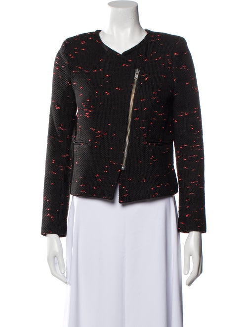 Sandro Tweed Pattern Biker Jacket