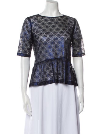 Sandro Printed Bateau Neckline Top