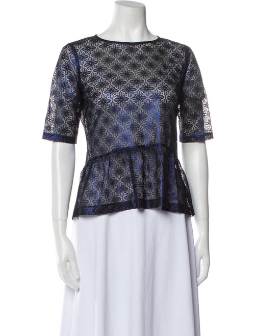 Sandro Printed Bateau Neckline Top