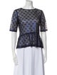 Sandro Printed Bateau Neckline Top