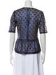 Sandro Printed Bateau Neckline Top