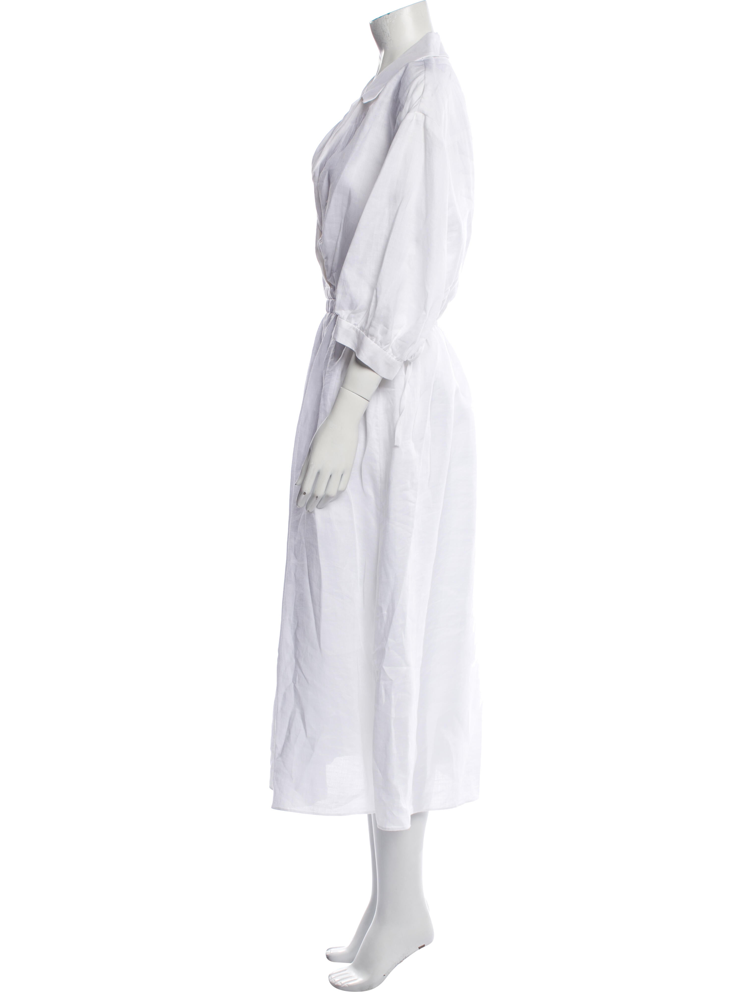 Vicaro Ls V Neck Midi Dress Silver