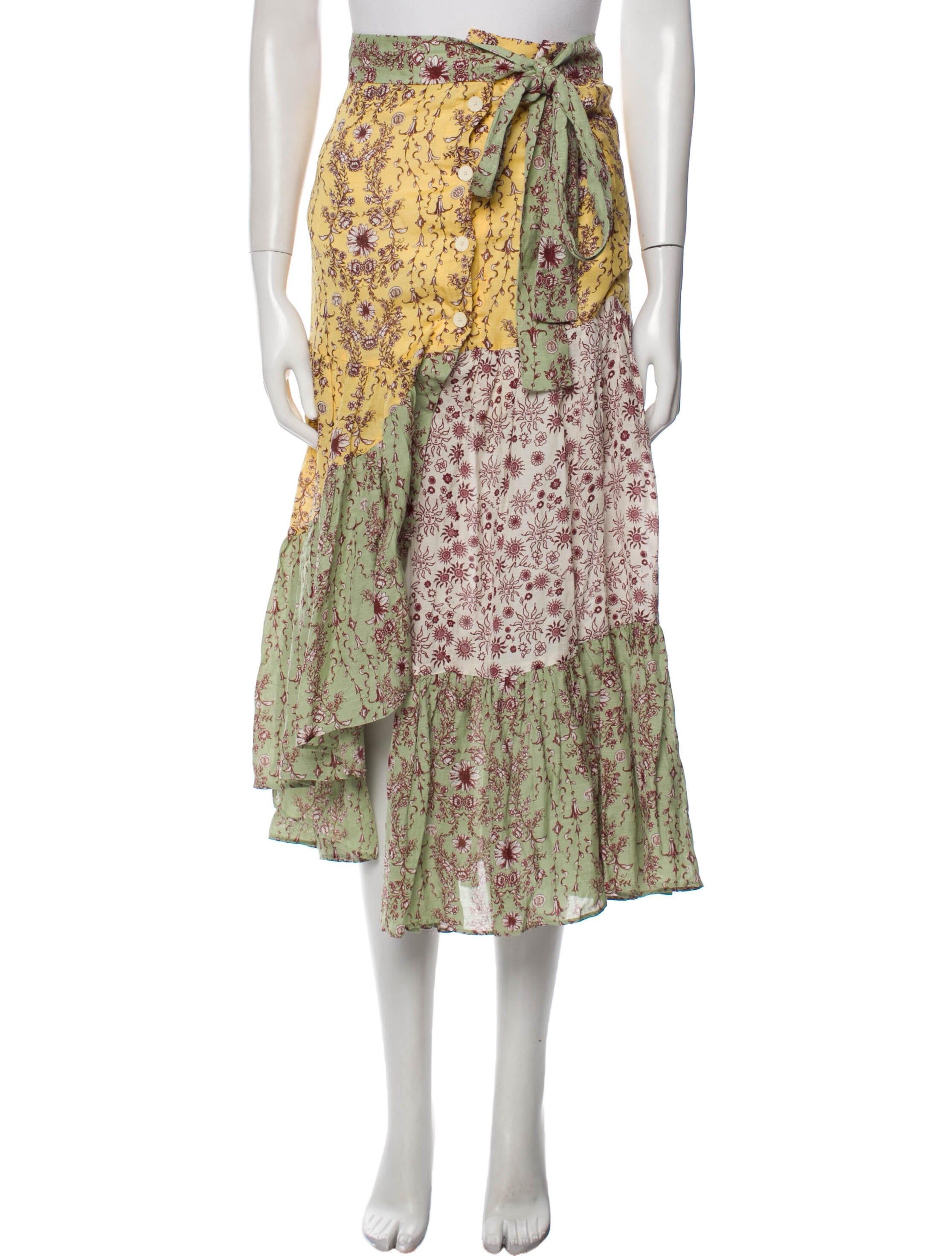 Printed Midi Length Skirt Size: XS