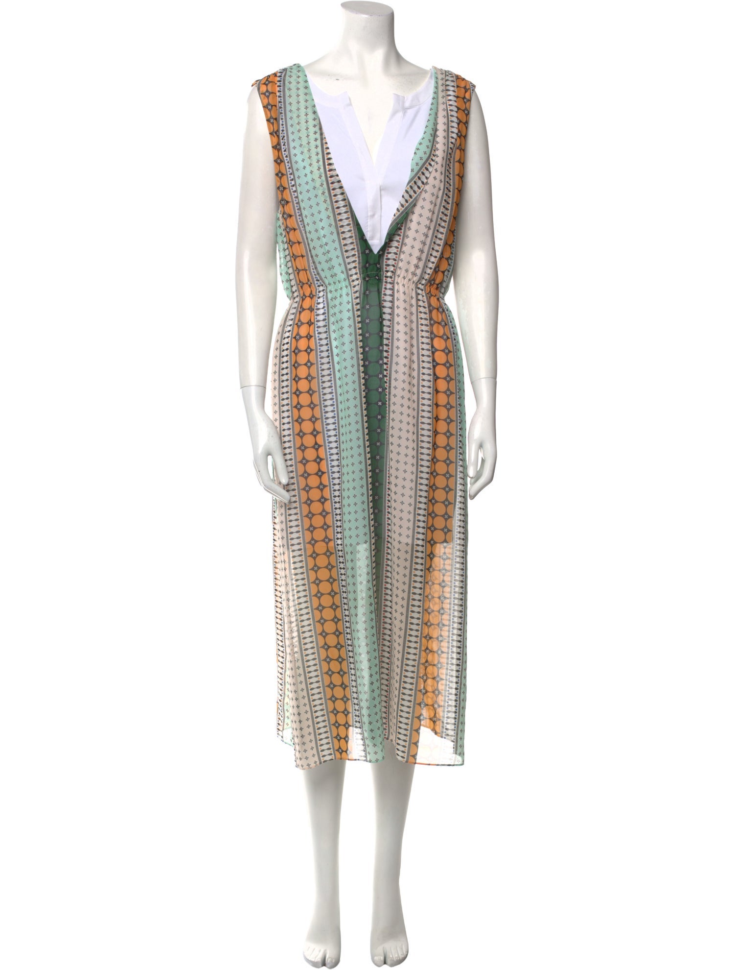 Sandro Printed Midi Length Dress