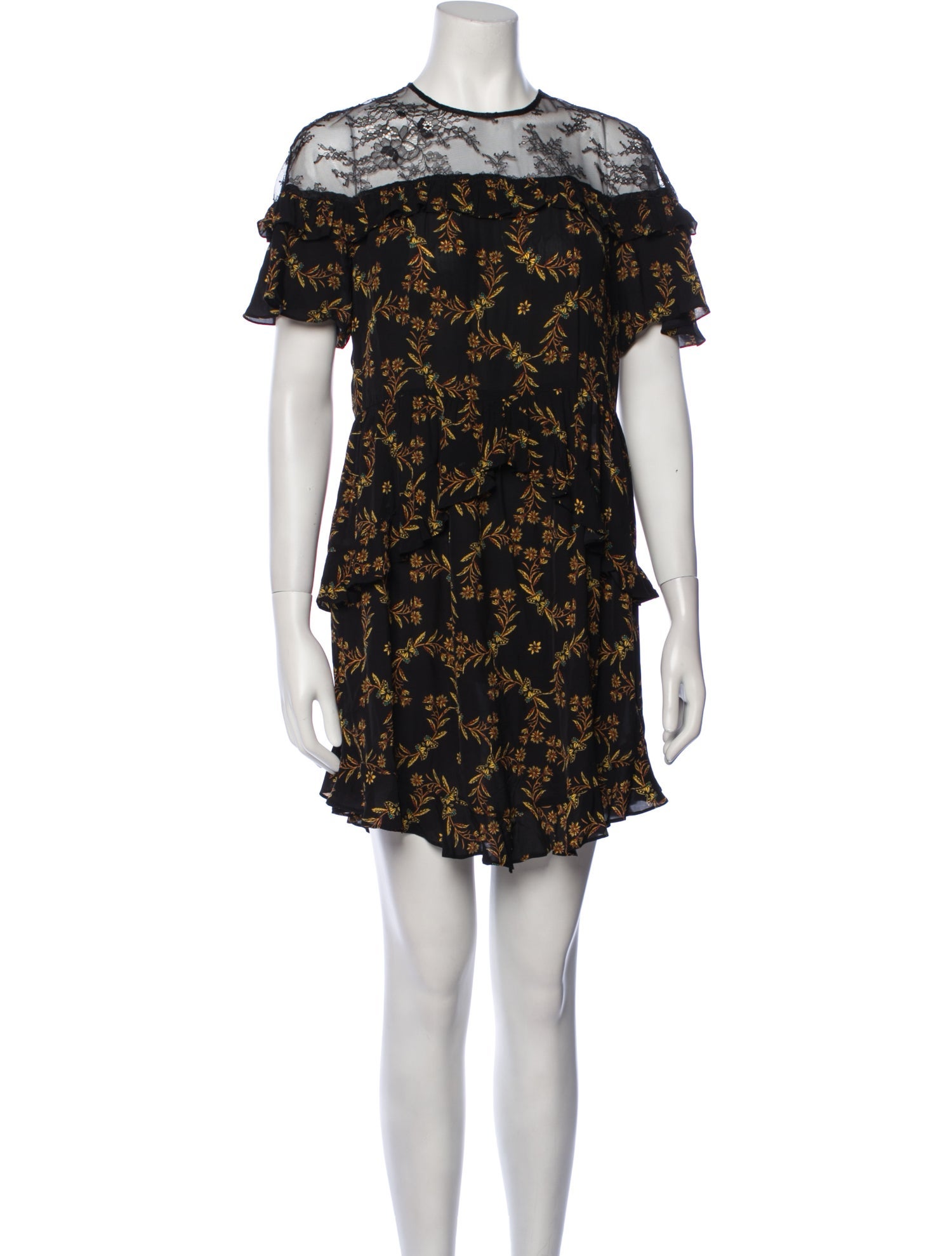 Sandro Lace Pattern Mini Dress