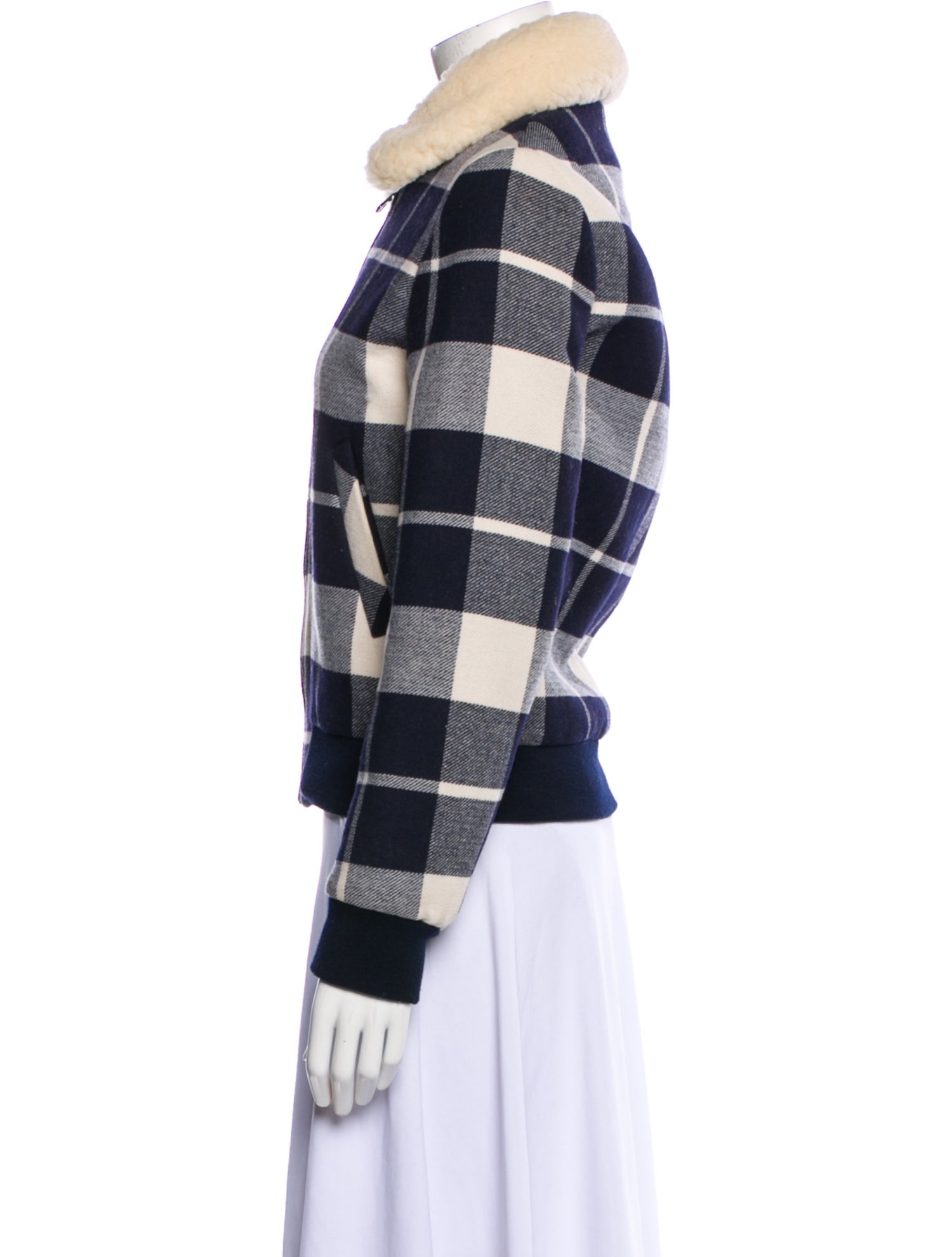 Sandro Wool Plaid Print Jacket