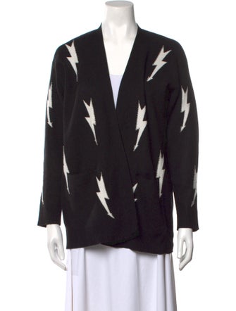 Sandro Printed V-Neck Sweater