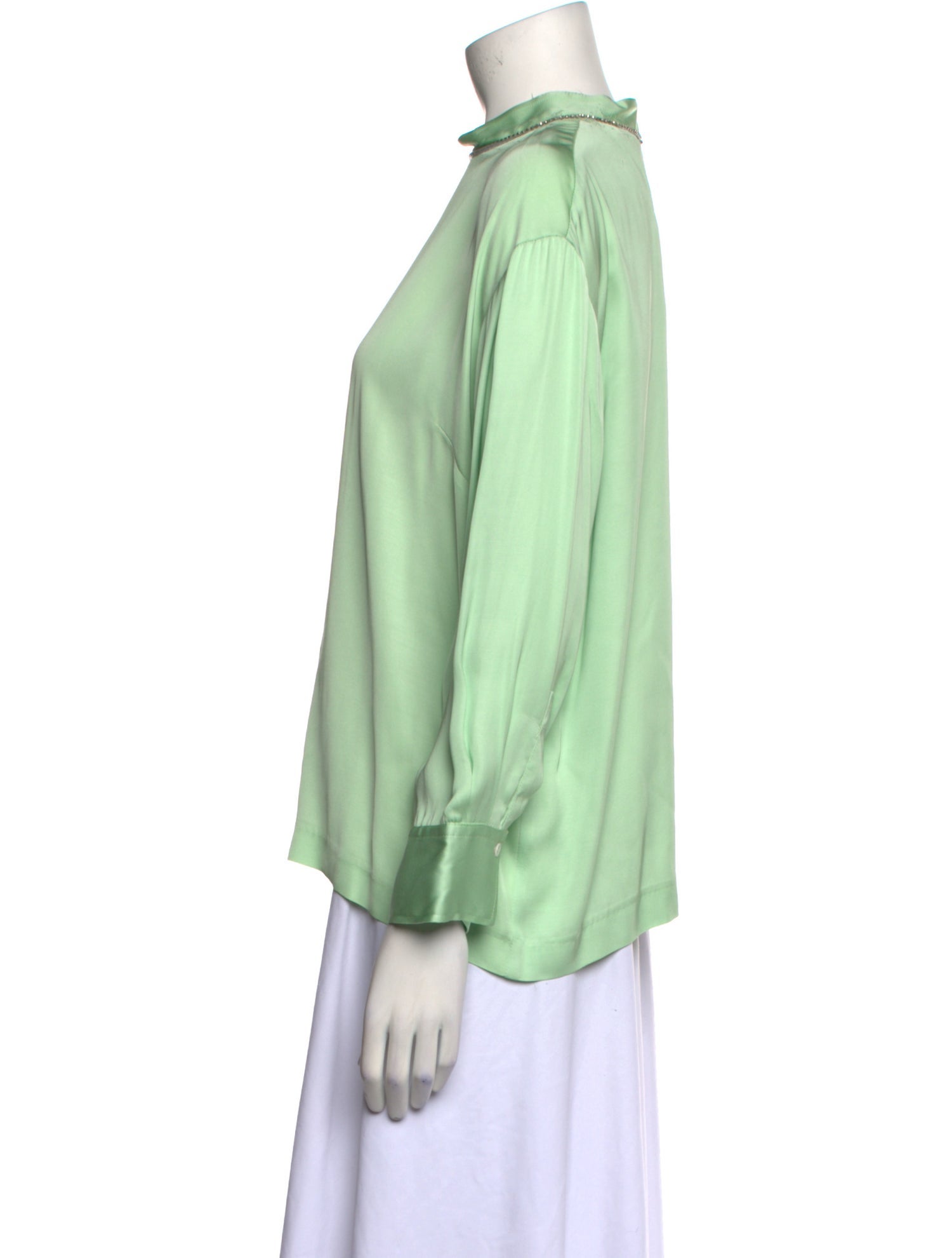 Sandro Mock Neck Long Sleeve Blouse