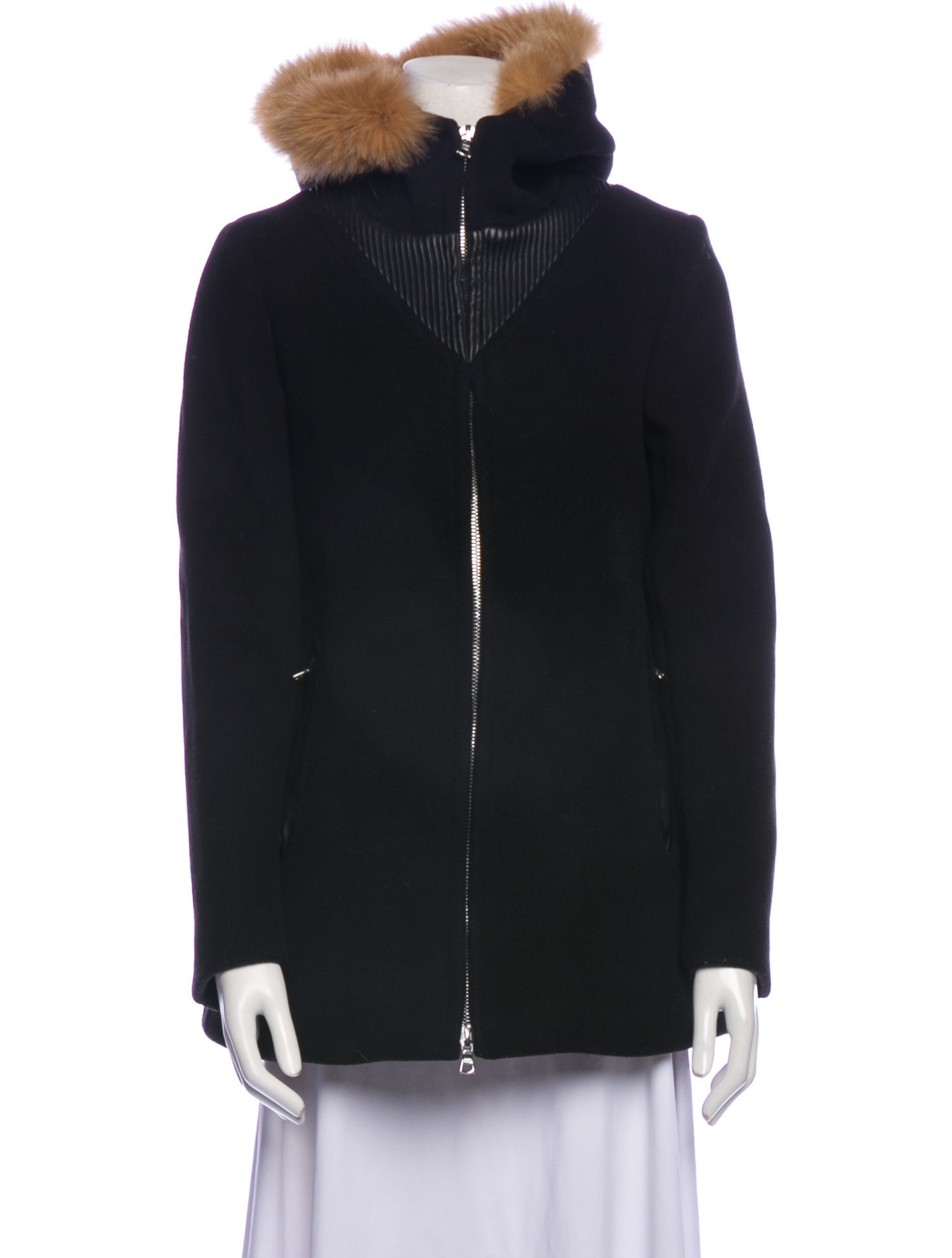 Sandro Wool Fur Coat