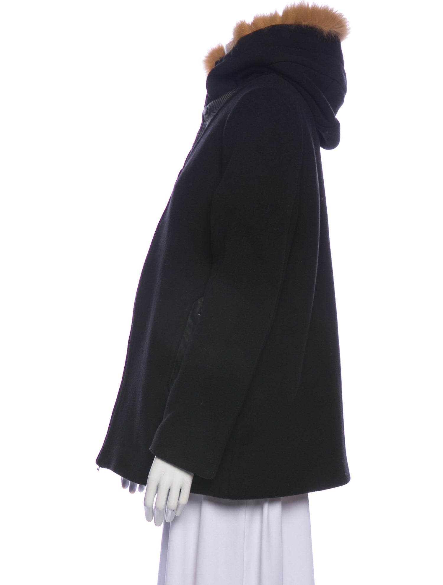 Sandro Wool Fur Coat