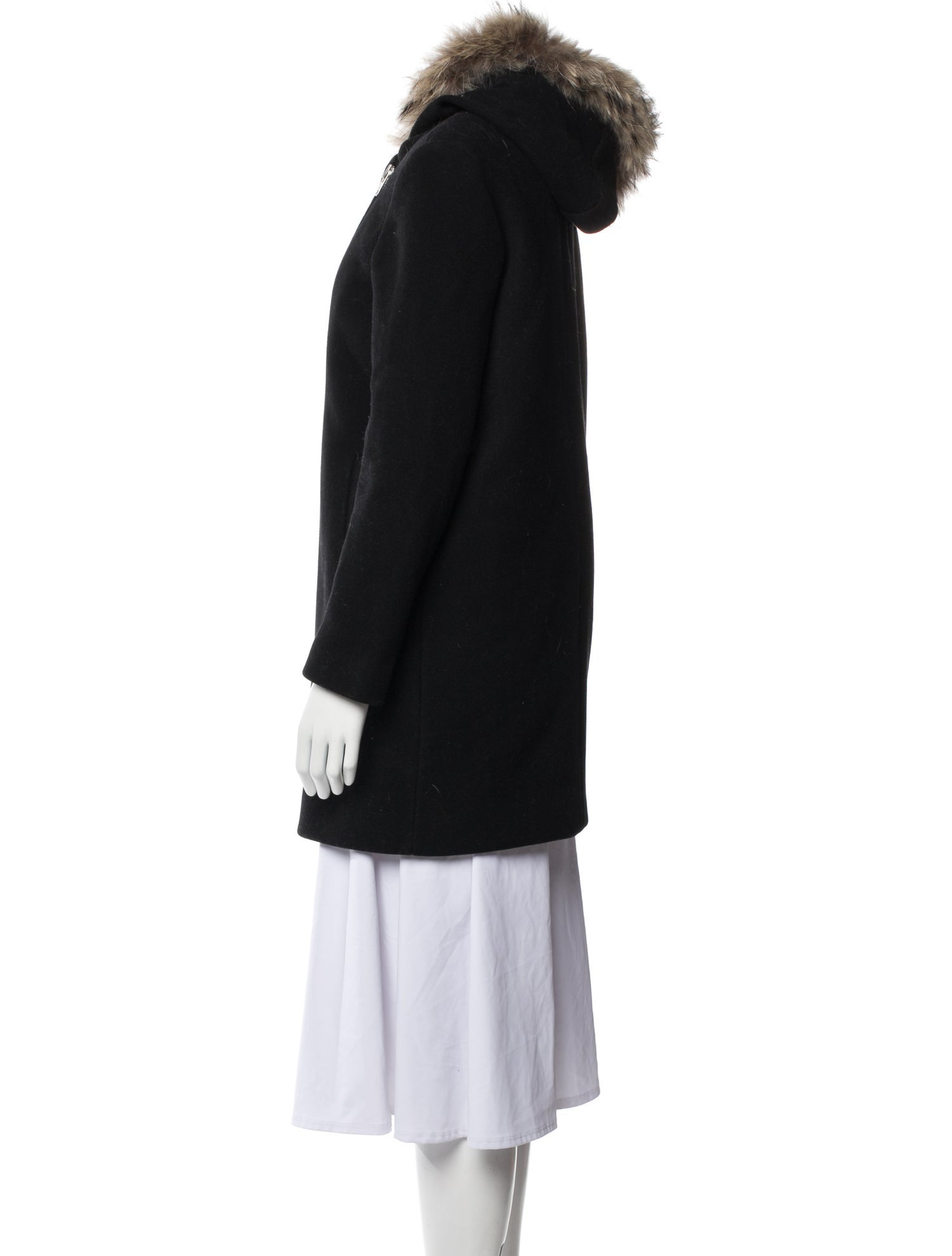 Sandro Wool Fur Coat