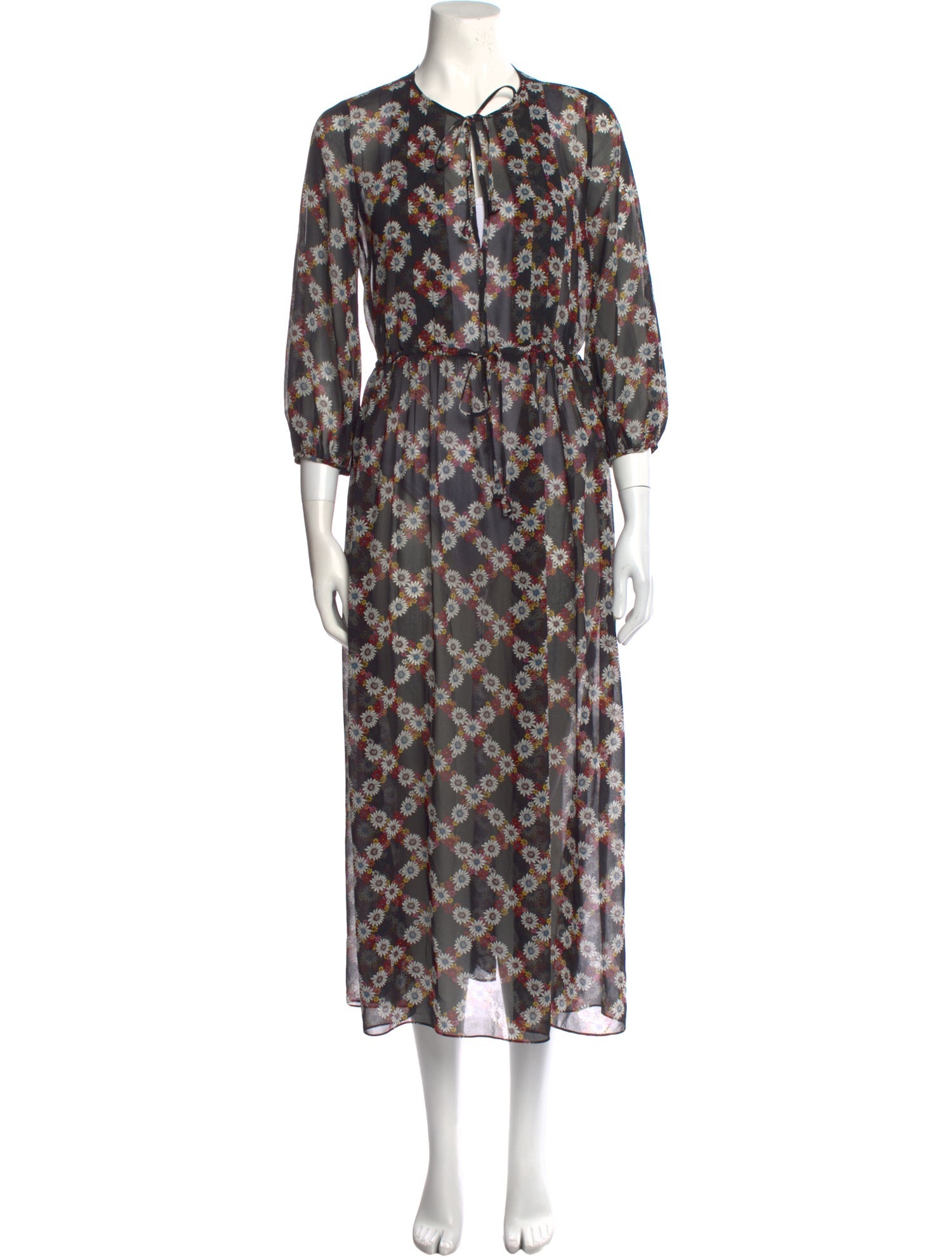 Sandro Floral Print Long Dress