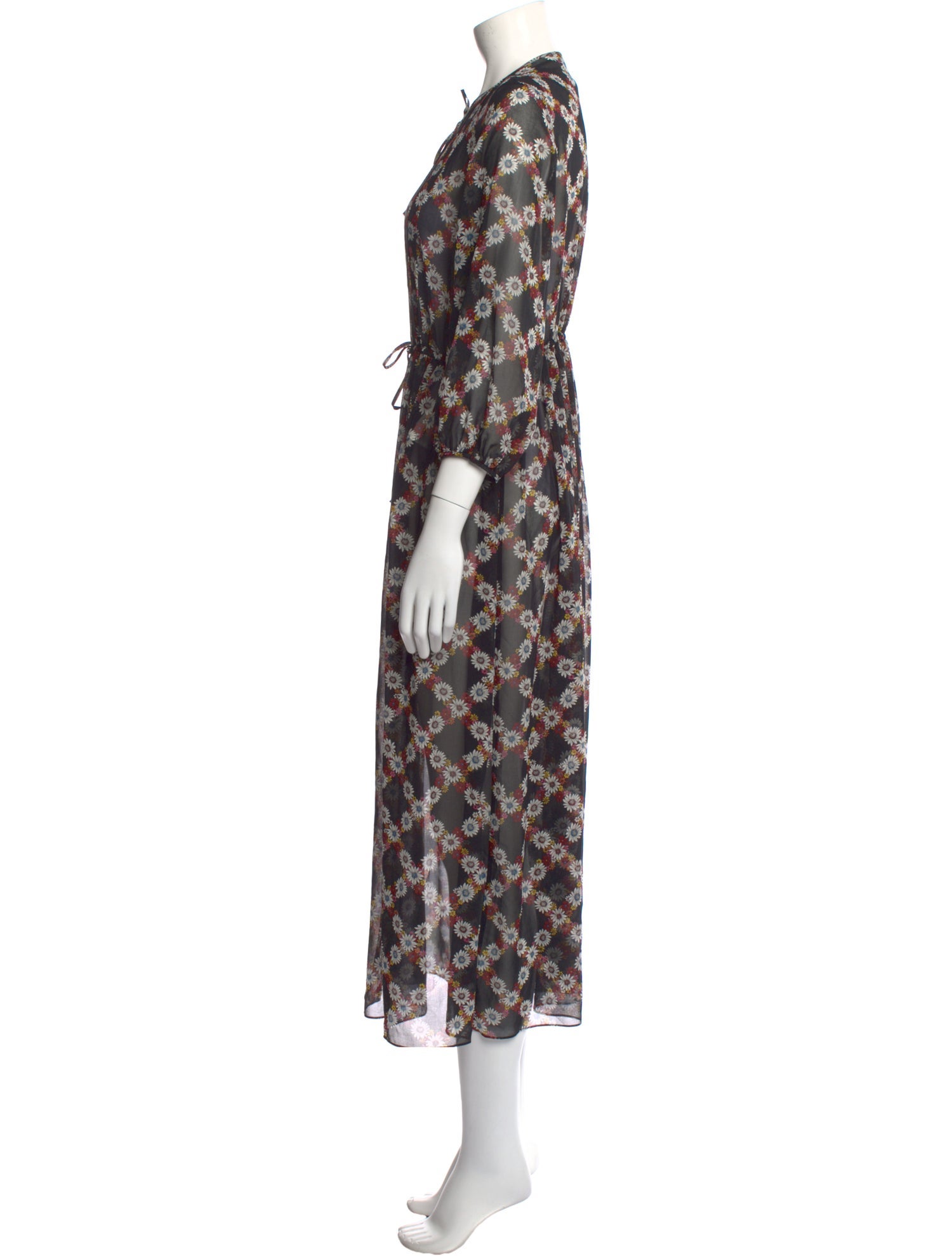 Sandro Floral Print Long Dress