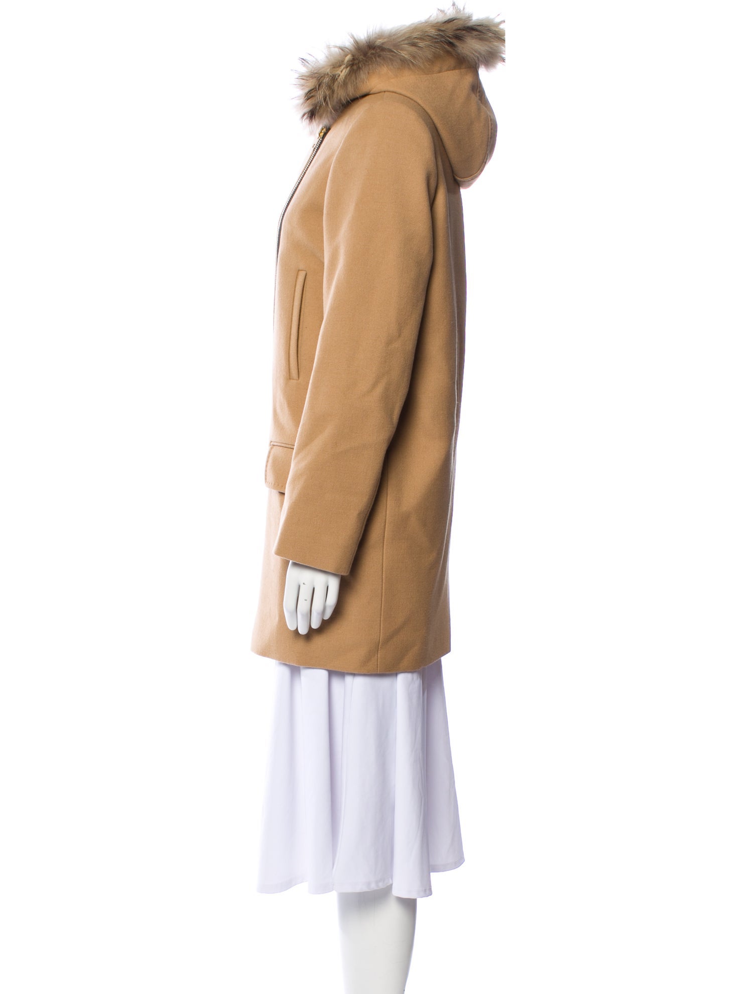 Sandro Virgin Wool Fur Coat