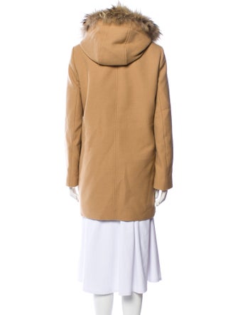 Sandro Virgin Wool Fur Coat