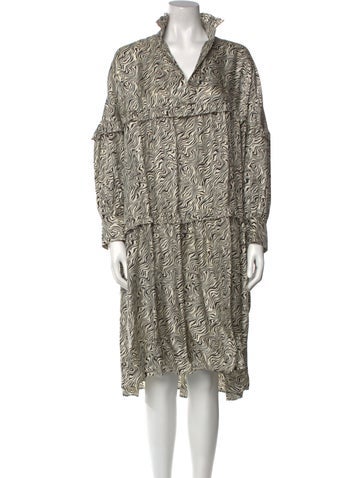 Sandro Dresses Silk Midi Length Dress XS