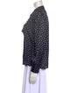 Sandro Polka Dot Print Mock Neck Button-Up Top