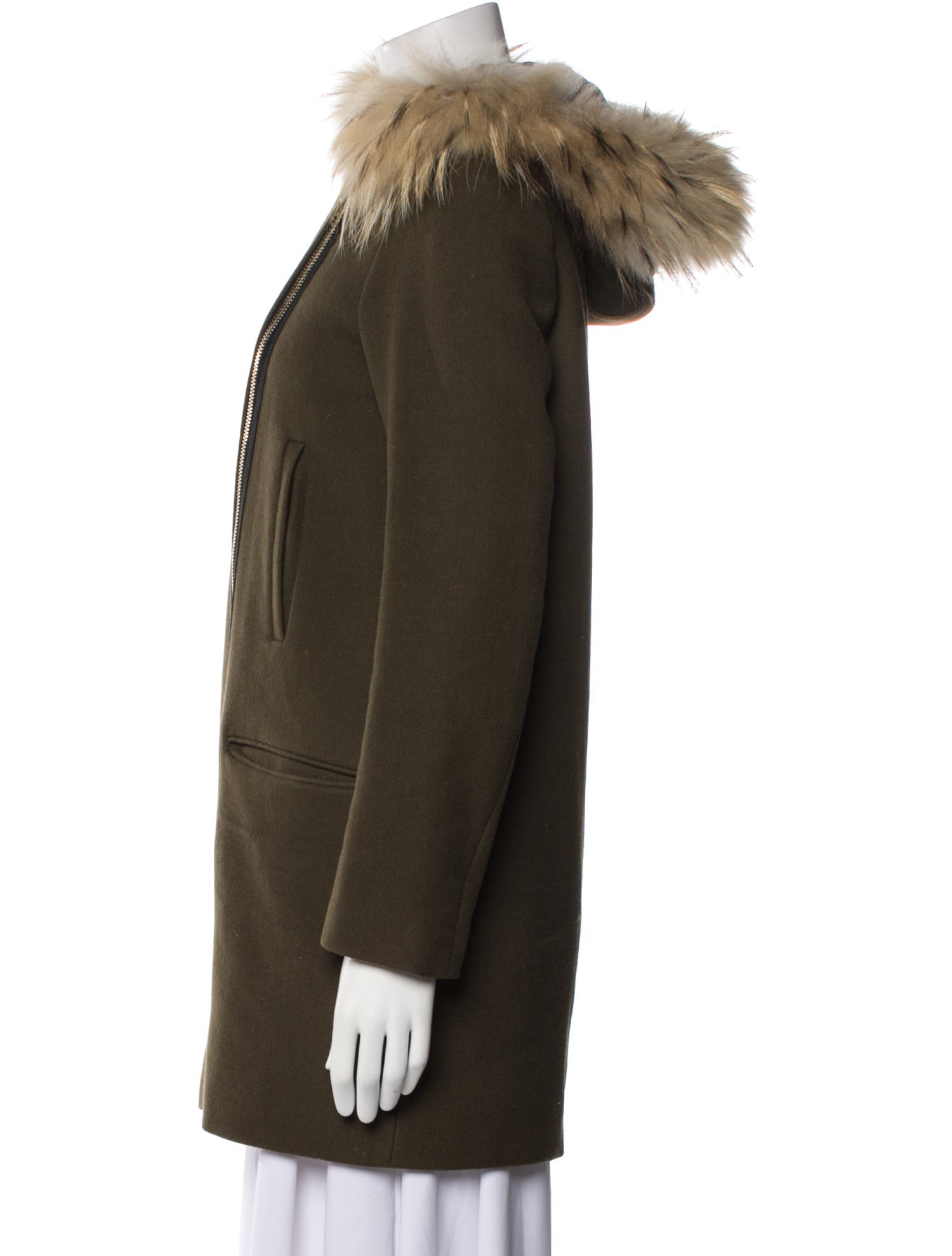 Sandro Virgin Wool Fur Coat