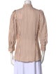 Sandro Striped Mock Neck Button-Up Top