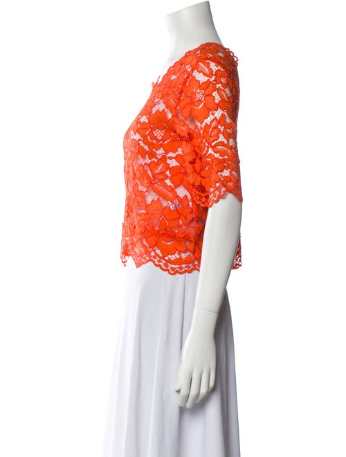 Sandro Lace Pattern Square Neckline Crop Top