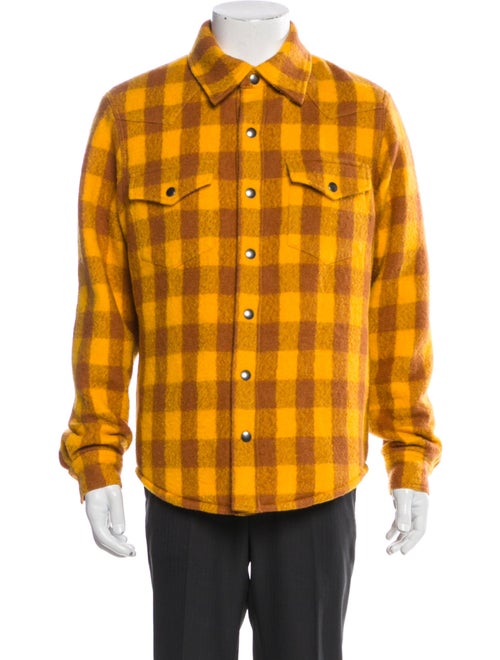 Sandro Virgin Wool Plaid Print Trucker Jacket