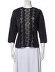 Sandro Lace Pattern Crew Neck Blouse