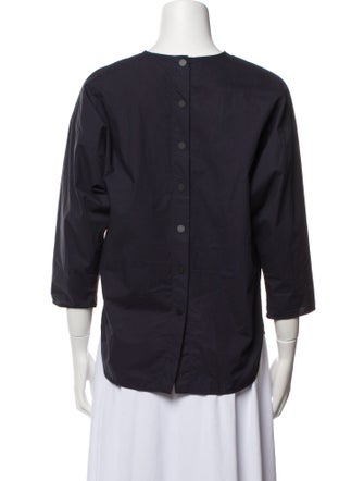 Sandro Lace Pattern Crew Neck Blouse