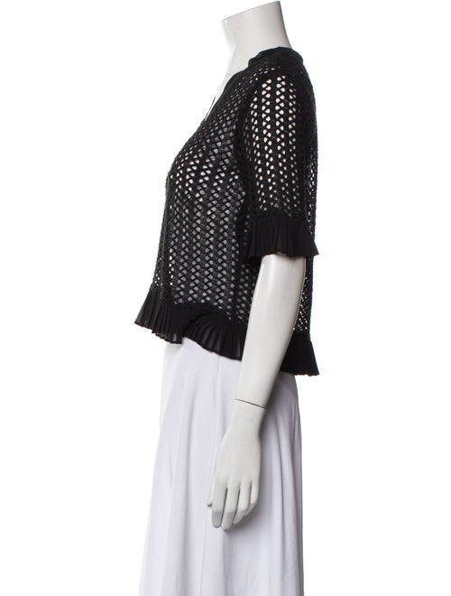 Sandro V-Neck Short Sleeve Crop Top