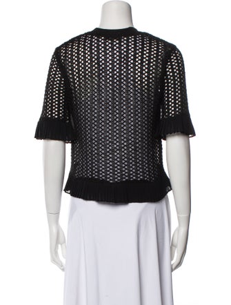 Sandro V-Neck Short Sleeve Crop Top