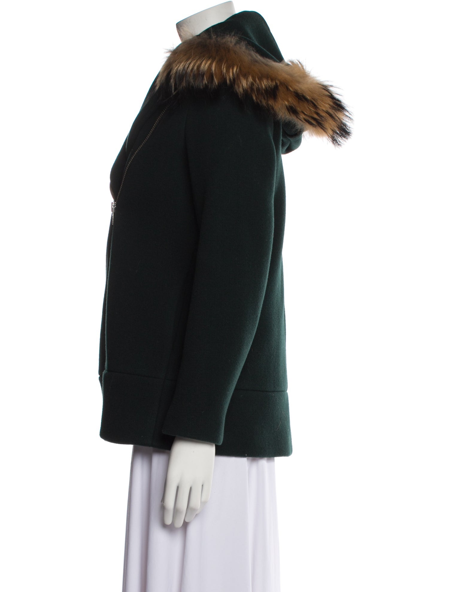 Sandro Wool Fur Coat
