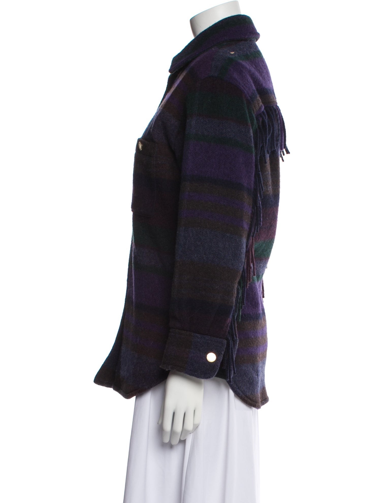 Sandro Wool Plaid Print Jacket