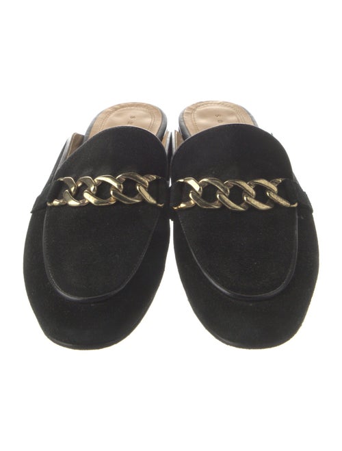 Sandro Suede Chain-Link Accents Mules