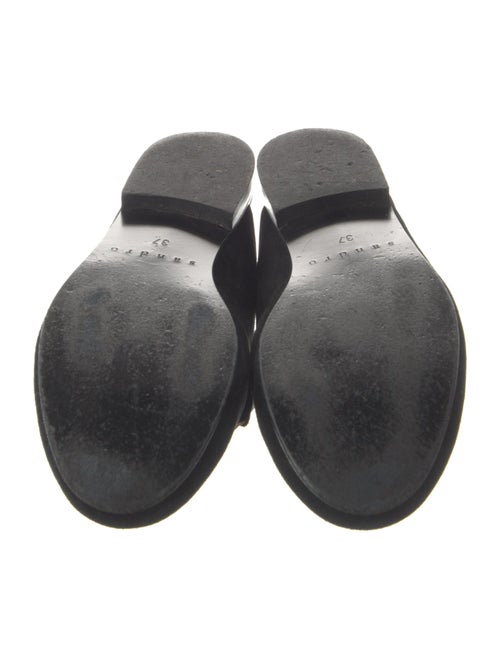 Sandro Suede Chain-Link Accents Mules