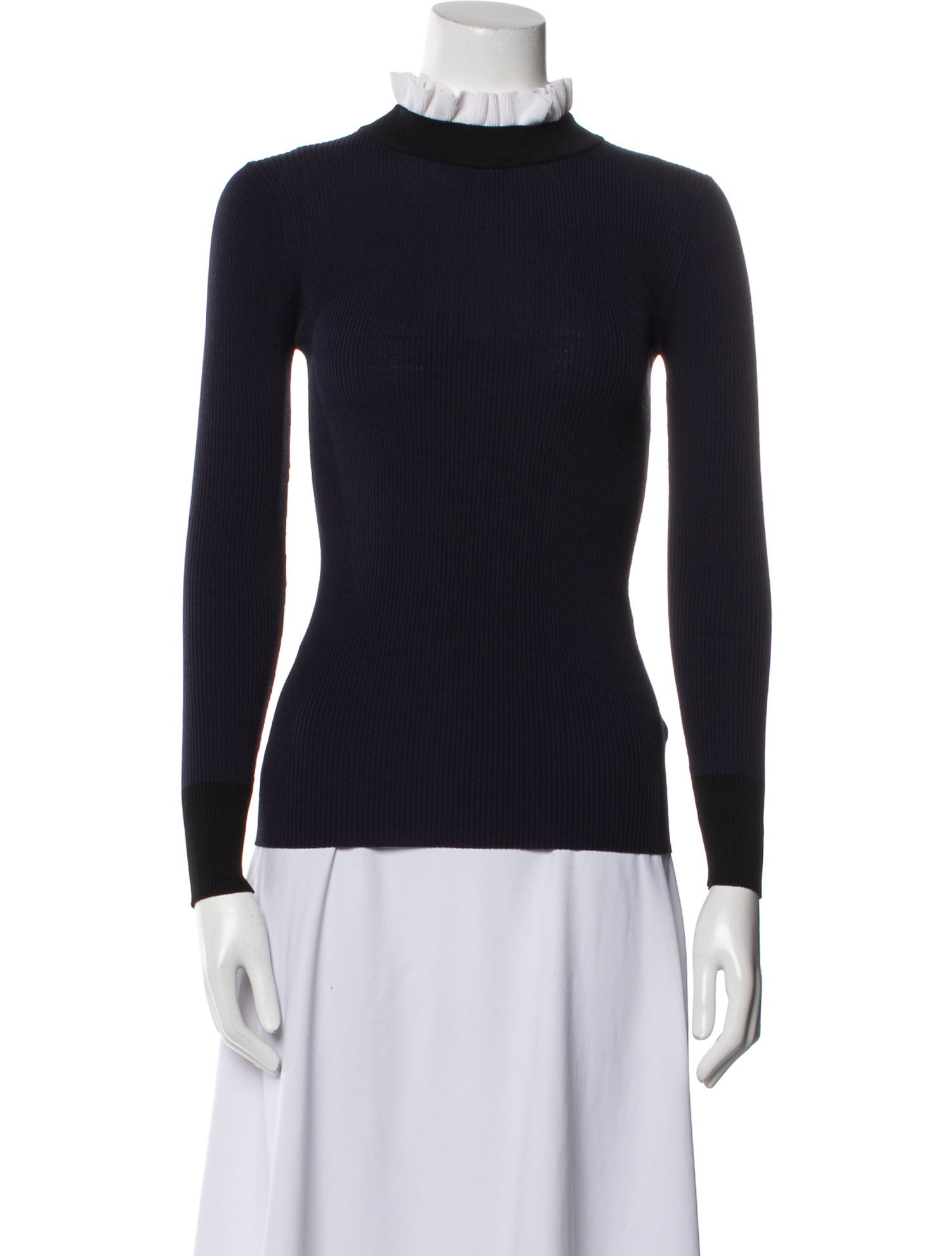 Sandro Mock Neck Long Sleeve Top