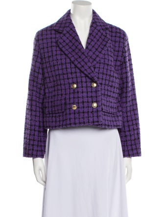 Sandro Plaid Print Blazer