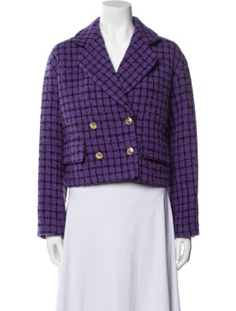 Sandro Plaid Print Blazer
