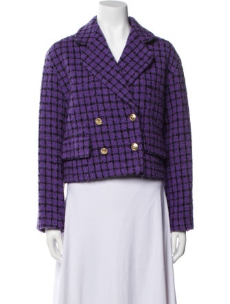 Sandro Plaid Print Blazer