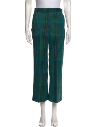 Sandro Plaid Print Wide Leg Pants